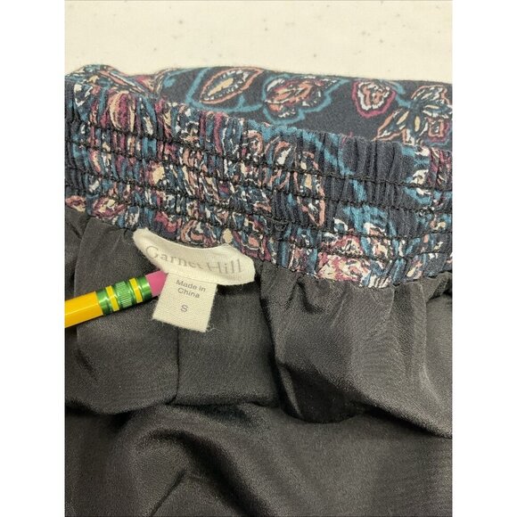 Garnet Hill Floral MIDI Skirt size S Flowy pockets Boho Career Modest‎ pull on - Picture 5 of 12